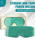 Ultra Soft Heated Eye Mask With Adjustable Warmth To Soothe Dry Eyes And Sinus Pressure Plush Silk Like Face Heating Pad in a travel pouch.
