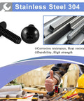 Heavy Duty M6 Truss Head Machine Screws, Black Coated Stainless Steel Cabinet And Drawer Fasteners, Full Thread Phillips Drive Hardware, Built Tough For Zero Sweat Cabinet Builds, 25 Pack with corrosion resistance features.