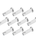 Set Of 10 Pro Grade Three Sixteenth Inch By Five Eighths Inch Single Hole Clevis Pins in carbon steel, flat heads, blue-white finish