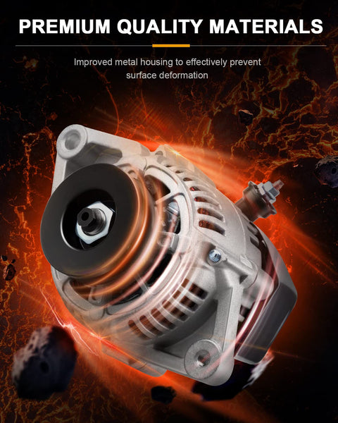 Drop-In Replacement Mini Alternator With Chrome Finish 12180-SEN And 1-2119-11ND, premium materials, front view