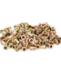 200 Piece Zinc Colored M3 Rivet Nut Fastener Kit With Threaded Inserts For Metal Panels And Pipes Galvanized Finish For Oxidation Resistance And Durable Heavy Duty Hardware Fittings For DIY Projects, pile of zinc M3 rivet nuts