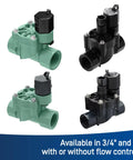 Automatic Sprinkler Valve Three Quarter Inch FPT L Series With 24 Vac Solenoid Manual Actuation displayed in various models
