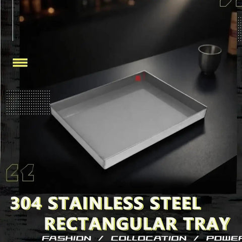 Hella Sturdy 304 Stainless Steel Drip Pan For AC Unit And Water Heater Condensate Catcher Keeps Your Space Bone Dry And Zero Hassle Cleanup Totally Rust Proof Flat Bottom Utility Tray on a dark table.