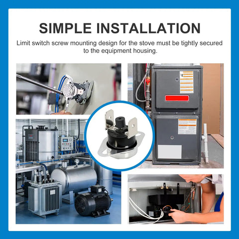 Diagram showcasing easy installation of Furnace Limit Switch L350 Roll Out Replacement For Rheem 350F Cutout 4710024101
