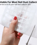 Hand cutting 50 Pack Nail Dust Collector Filter Paper Pads For Nail Pros Lightweight PP Material Replacement Cotton Film Sheets Vacuum Dust Collector Filters 19 By 24 Cm Trim To Fit Salon Grade Nail Supply