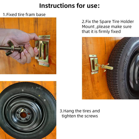 Spare Tire Holder Mount For E Track And X Track Rail Systems Easy Snap Install Carrier Off The Floor instructions display
