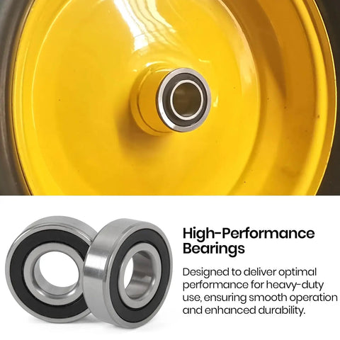 1/2 Inch Wheel Bearings 4 Pack Carbon Steel ID 1/2 Inch OD 1-3/8 Inch Replacement for Lawn Mower Wheelbarrow Carts and Hand Trucks