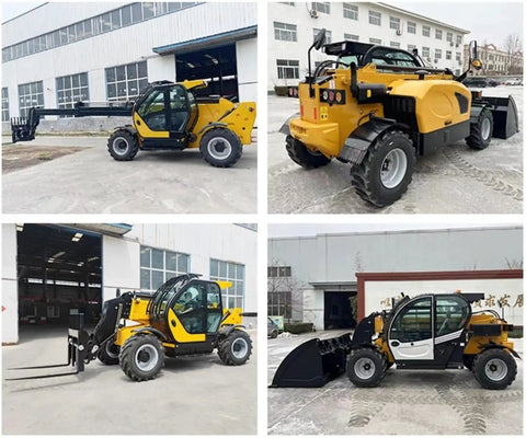 Multiple angles of All Terrain 4WD Telehandler Workhorse For Heavy Duty Construction Farm Mining And Landscaping Projects