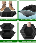 Two Size Hexagon Stepping Stone Molds For Concrete 9 Inch And 11.4 Inch Reusable Cement Molds For Walkways Pavement And Garden Perfect For DIY Outdoor Pathways And Paver Projects showing durability and space-saving design