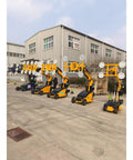 Heavy Duty Electric Glass Vacuum Lifter Built Different For Slick Hydraulic Power and Zero Hustle Mobile Handling, multiple units outdoors.
