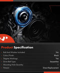 Engine Harmonic Balancer Crankshaft Pulley For Ford with black finish and degree markings in engine setup, product specifications shown
