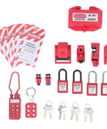 Boss Level Electrical Lockout Tagout Kit With Safety Locks Hanging Tags Key Storage Bags For Machines To Prevent Accidents Short Circuits Fires In Industry Using Abs Brass Steel Nylon Gear That Looks Sharp Is The Real Deal And Ready To Go, red locks and tags set