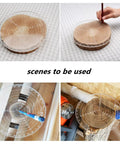 8-inch round center finder compass, transparent acrylic with concentric circle marks and edge scale for woodworking.