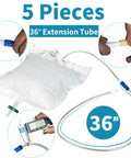VWJ 5-piece urinary drainage bag extension tubing set, 36-inch flexible tubing with connectors for urine bag