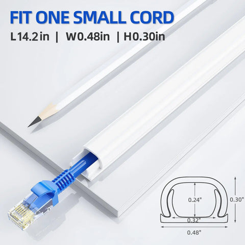 Product image of 128 Inch Cord Hider For One Cord Self Adhesive Cable Wire Cover On Wall White Plug And Play Easy Install Concealer