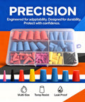 Assorted 110 Pcs Silicone Rubber Tapered Plugs Kit For Painting And Electroplating Protection With Heat Resistant Stoppers In Multiple Sizes Plus Handy Storage Case To Keep Your Diy Projects Totally Safe And Organized On The Fly., multicolor silicone tapered plugs in storage case, multi-size, heat resistant