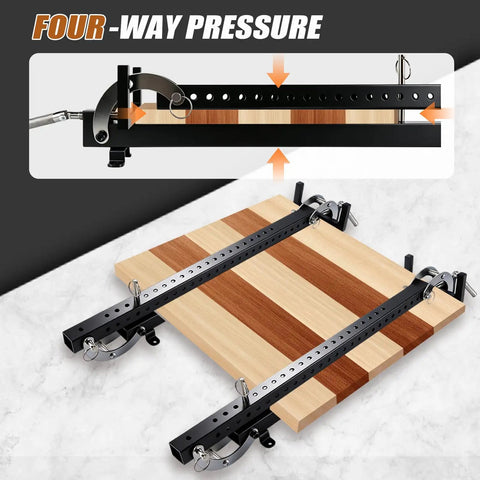 24 Inch Panel Clamp Set 2 Pack With 4 Way Pressure Heavy Duty All Steel Parallel Clamps For Woodworking Keeps Panels Flat And Aligned on wood panel