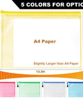 Large Mesh Zipper Pouch Bags 5 Pack Grab And Go Waterproof Clear Storage Pouches 13.2 x 9.4 Inches assorted colors display.