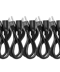Beefy Heavy Duty Indoor Outdoor Extension Cord 6 Ft 16 AWG SJTW 3 Prong NEMA 5-15P To 5-15R ETL Listed Black Pack of 5
