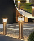 Weatherproof Aluminum Post Cap Lights For Deck And Yard With Bright Acrylic Diffuser on pathway illuminating garden