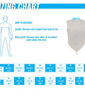 Sizing chart for Electric Foil Jacket For Fencing, Lightweight Yet Durable Foil Metal Vest For Men with height and chest measurements.