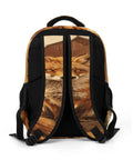 Back view of Autumn Pasture Fox Printed Unisex Backpack With Large Capacity Durable Polyester Daypack showing fox design