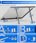 Two Pack Adjustable Tilt Solar Panel Mount Brackets Aluminum Alloy Mounting Bracket Stands installation instructions