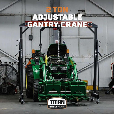 Adjustable Gantry Crane Frame For Lifting Up To 2 Ton Portable Shop Hoist With Locking Wheels Height Adjustable To 12 Feet