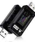 USB Power Meter Tester With 4-25V 5A LCD Display, showing voltage and current readings on its digital screen.