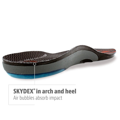 Men's AIRR Orthotic Insoles Full Length Gel Shoe Inserts with SKYDEX cushions in arch and heel for flat feet and low arches