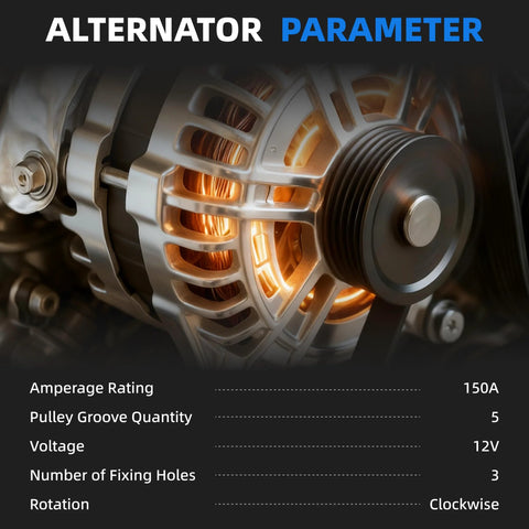 Close-up of Drop In 150A 12V Alternator Replacement For Impala ATS And Buick Regal 2014 To 2019 And 2014 To 2017 Direct Fit