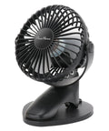 Rechargeable Portable Clip On Desk Fan For Beat The Heat On The Go With 3 Speeds And USB Power, Mini Table Fan in black