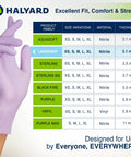 Lavender Nitrile Exam Gloves 3.1 Mil 9.5 Inches Medium All Day Comfort Box Of 250 Powder Free Non Sterile Disposable Gloves