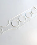 Ultra Clear Acrylic Flight Paddle Template For Woodworking Router Jigs And Home Bar Trays Featuring Hella Accurate Cutouts and precise circular slots.