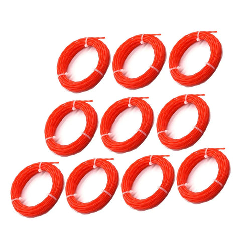 0.095 Inch Twisted Trimmer Line 16 Ft Pre Cut Pack Of 10 Durable String For Weed Wacker Trimmer Heads Compatible With Ryobi EGO Worx Greenworks