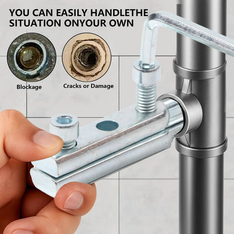Universal Damaged Fastener And Pipe Thread Remover Tool For Broken Bolts Faucets And Pipes in use on metal pipe