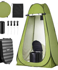 Grab And Go Portable Camping Toilet Kit With Pop Up Privacy Tent and accessories for outdoor use