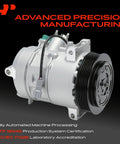 Smooth Ride High Output AC Compressor With Clutch And Six Groove Pulley For Jeep Compass Patriot 2009 To 2017 close-up view with connector and pulley.