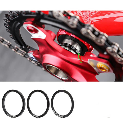 5 Piece Bike Bottom Bracket Gasket Crank Washer Set Built From Aluminum Alloy For Durable BB Axle Washers on red bike crank
