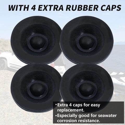 4 Pack 1.98 Inch Trailer Hub Caps With Eight Rubber Plugs And Four Spare Seals Bolted Metal Wheel Bearing Dust Caps for Axles