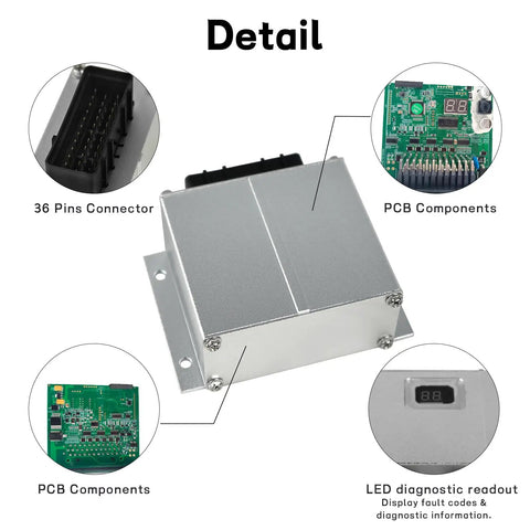 Top Tier Straight Up Ecu Electric Control Unit Module Fits Genie Slab Scissor And Vertical Mast Lifts Replaces 100839 100839Gt Gn100839 showing 36 pins connector and PCB components.
