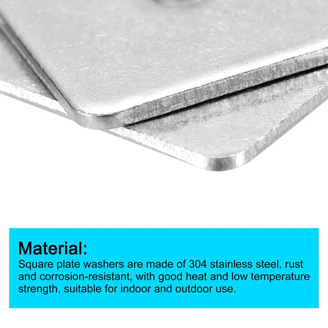 M5 Square Washer Set, 5 Pack 25x25x2mm 304 Stainless Steel Flat Plate Washers, Rust Resistant Gasket Spacers For Hardware Fastening And DIY Projects For Builders And Hobbyists. 304 stainless steel square plate washers