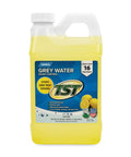 Gray Water Odor Control For RV And Camper Grease Buster Tank Treatment In Lemon Scent 64 oz bottle with 16 treatments label