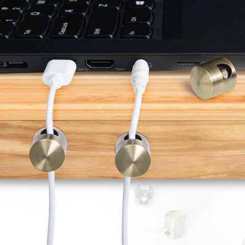 Antique Copper Cable Anchor Holders 3 Pack Adjustable Cord Clips Adhesive Metal Cable Management Clips for desk and office use