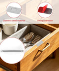 Ultra Thin Magnetic Cabinet Door Catches Kit, 12 Pairs With No Drill Double Sided Adhesive Strips, shown on drawer