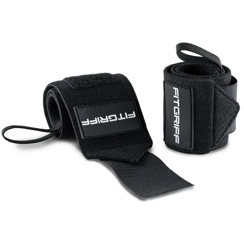 Heavy Duty Wrist Wraps For Weightlifting, Rock Solid Wrist Support For Bench Press And Pushups, 18 Inch Pair In Black