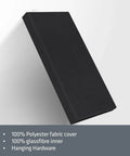 Heavy Hitter Four Pack Acoustic Panels Two Inch Thick Soundproof Fiberglass Wall Tiles with fabric cover and hanging hardware.