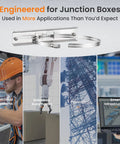 Heavy Duty Stainless Steel Pole Mount Bracket Kit With Adjustable 2 To 8 Inch Clamps For Electrical Boxes And Outdoor Devices 9.8 Inch Brackets Rust Resistant 304 Grade Includes 2 Brackets 2 Clamps And 4 Screws with images of electrical systems and telecom use cases