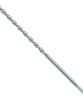 Side view of Bosch 3/8 in x 12 in round hammer drill bit with twisted flutes and smooth shank