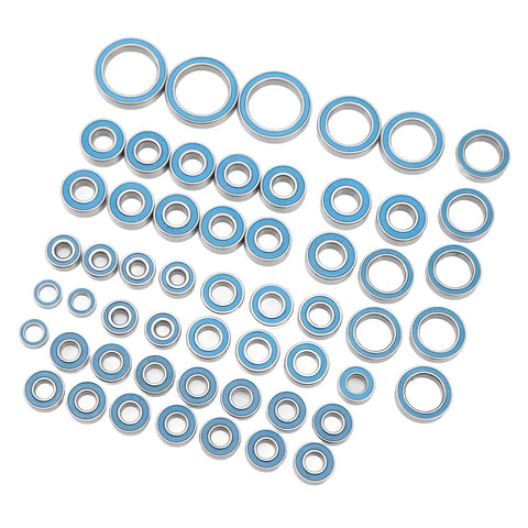 55 Piece RC Car Ball Bearings Kit With Double Rubber Seal Deep Groove Dope Upgrade For 1/10 Scale RC Crawlers, Durable Replacements, Easy Install, Improves Smooth Steering, Durability, And Overall Performance, assorted blue-sealed bearings